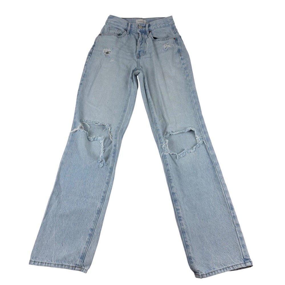 PacSun Dad Jean Light Wash‎ Distressed Ripped Straight Leg button fly Women 23